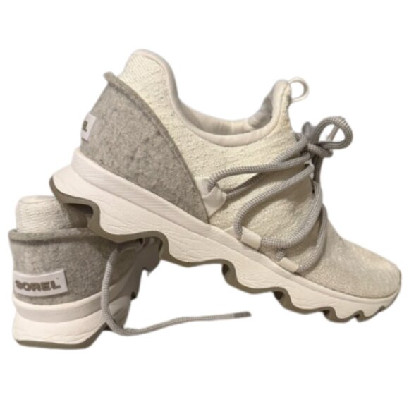 Sorel Sorel Kinetic Lace Cream and Gray Casual Sneakers Womens Size 8.5 - Picture 1 of 10
